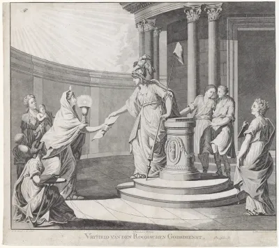 Allegorie op het gelijkstellen van de rooms-katholieke godsdienst met andere gezindten, 1799