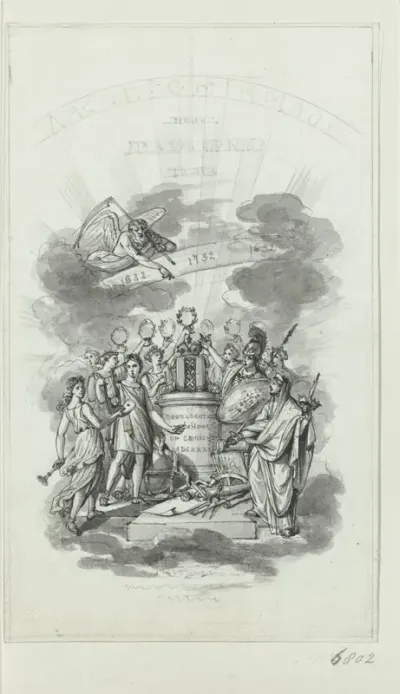 Allegorie op het tweede eeuwfeest van het Athenaeum Illustre te Amsterdam, 1832