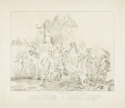 Allegorie op het verval van de welvaart van Nederland, 1799