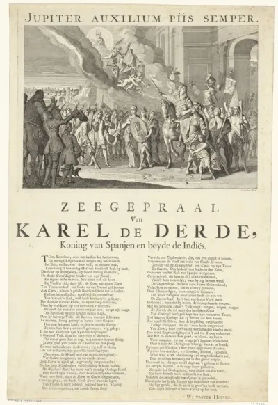 Allegorie op intocht van aartshertog Karel als koning Karel III van Spanje te Barcelona, 1705