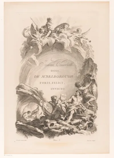 Allegorie op John Churchill, 1st Duke of Marlborough met Vulcanus en Mars
