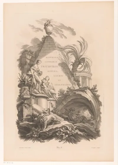 Allegorie op Robert Boyle, John Locke en Thomas Sydenham
