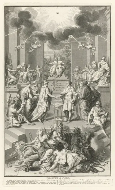 Allegorie op sluiten van vrede