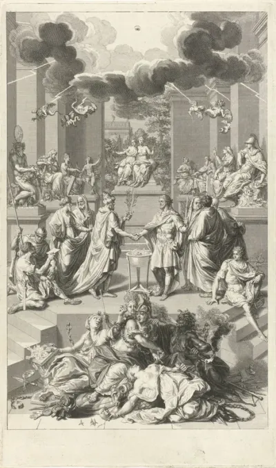 Allegorie op sluiten van vrede