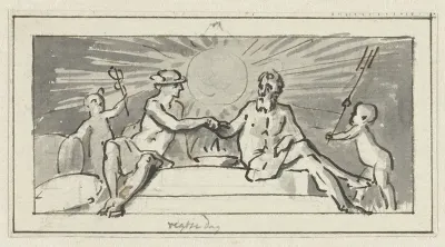 Allegorie op 't verbond van Zeevaart en Koophandel