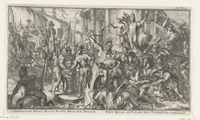 Allegorie rond de kerstening van Friesland en eendracht onder de Germanen