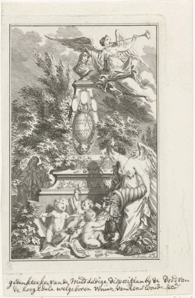Allegorisch gedenkteken ter herinnering aan Maria Duyst van Voorhout, 1754