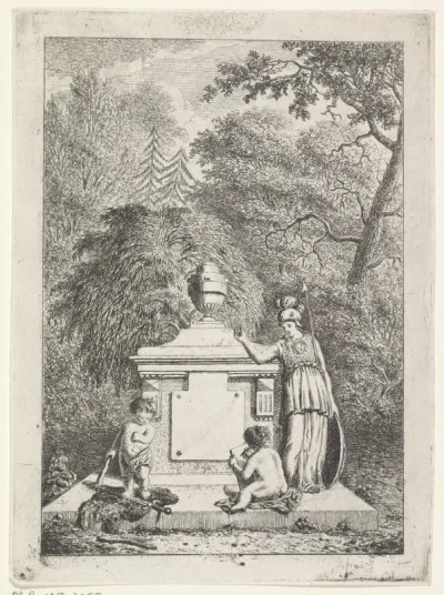 Allegorisch grafmonument voor de Leidse student S. van Schaak, 1794