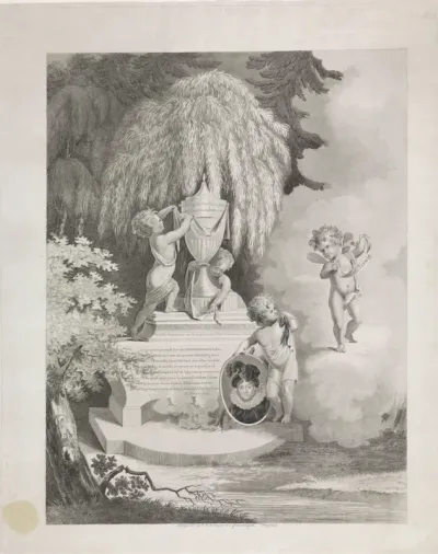 Allegorisch grafmonument voor Wilhelmina prinses-douairière van Oranje-Nassau, 1820