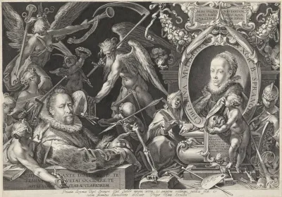 Allegorisch portret van Bartholomeus Spranger en zijn vrouw Christina Muller