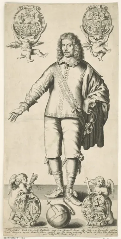 Allegorisch portret van Guillaume Huymans