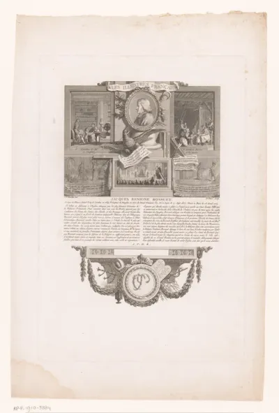 Allegorisch portret van Jacques Bénigne Bosseut