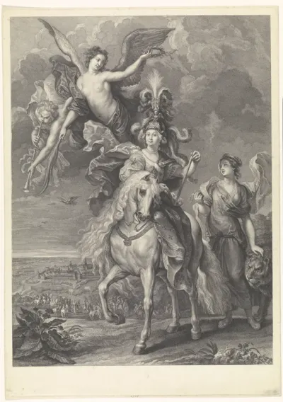 Allegorisch portret van Maria de' Medici met de inname van Gulik, 1610