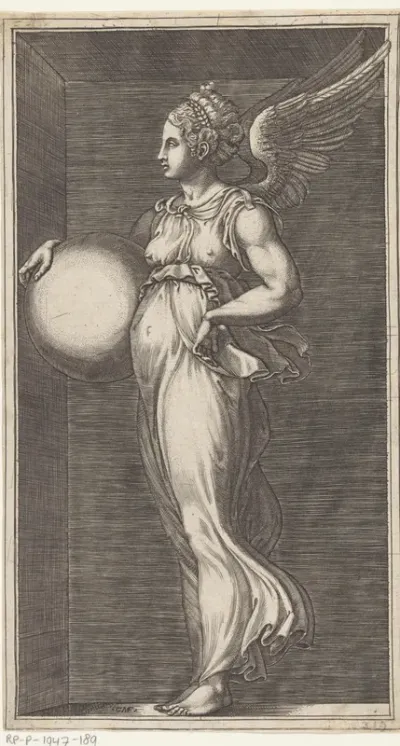 Allegorische figuur met een bol