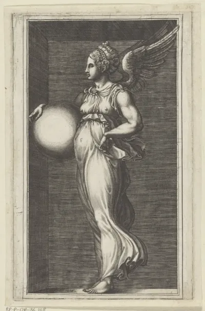 Allegorische figuur met een bol