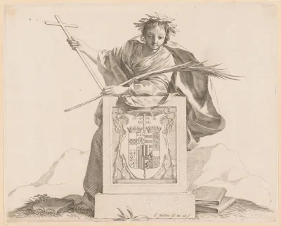 Allegorische figuur met het wapen van de familie Harlay-Champvallon