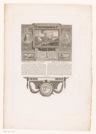 Allegorische portretten van Louis Joseph de Bourbon-Vendôme en Nicolas de La Fauconnière de Catinat