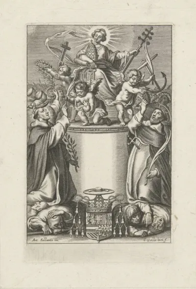 Allegorische titelpagina met twee Dominicaanse martelaren