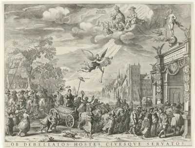Allegorische triomfantelijke intocht van Frederik Hendrik in Den Haag