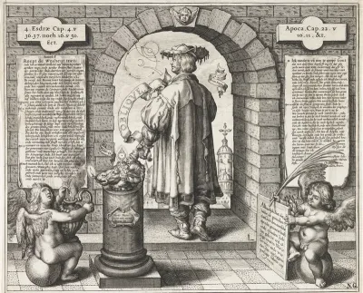 Allegorische uitbeelding van een zonsverduistering te Stockholm in 1535