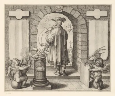 Allegorische uitbeelding van een zonsverduistering te Stockholm in 1535