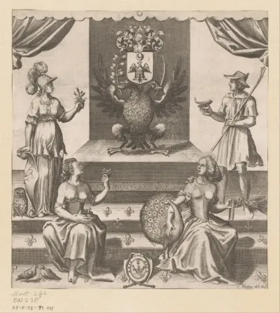 Allegorische voorstelling met Athene, Venus en Juno