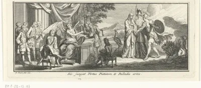 Allegorische voorstelling met Geschiedenis die edelen onderwijst