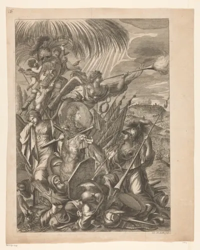 Allegorische voorstelling met het portret van Hans Adam von Schöning