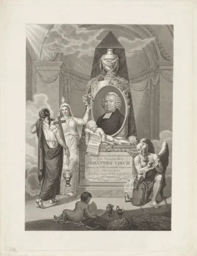 Allegorische voorstelling met het portret van Johannes Visch