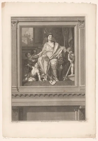 Allegorische voorstelling met Justitia