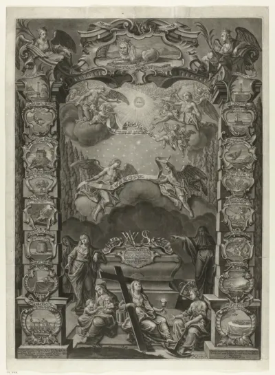 Allegorische voorstelling op de dood van Sophia Amalia, gravin van Hohenlohe-Langenburg