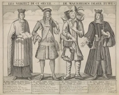 Allegorische voorstelling op de misstanden van de ambtenarij