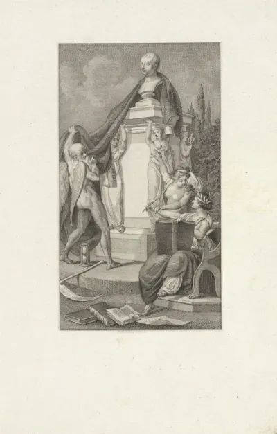 Allegorische voorstelling op het graf van Willem V, prins van Oranje-Nassau