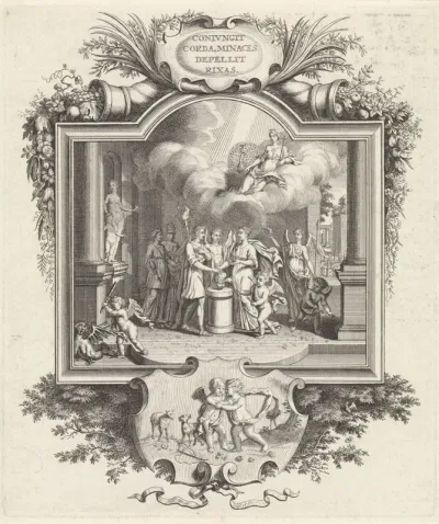 Allegorische voorstelling op het huwelijk
