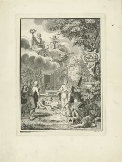 Allegorische voorstelling ter gelegenheid van het huwelijk van Gijsbert Antwerpen Verbrugge van Freyhoff en Maria Hooft
