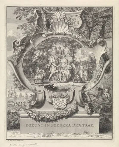 Allegorische voorstelling ter gelegenheid van het huwelijk van Jacob Alewijn Ghijzen en Perina Vorsterman