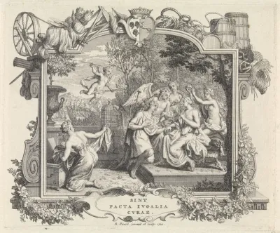 Allegorische voorstelling ter gelegenheid van het huwelijk van Willem Philips Kops en Johanna de Vos