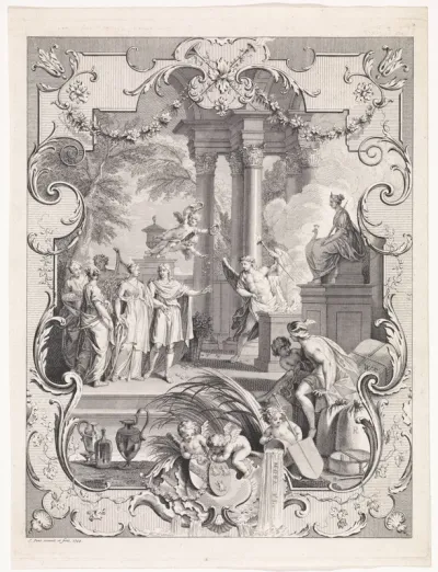 Allegorische voorstelling ter gelegenheid van het huwelijk van William Sterling en Johanna Maria Van Rijckevorsel