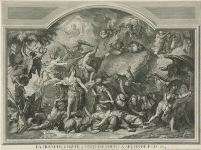 Allegorische voorstelling van de herovering van Franche-Comté, 1674
