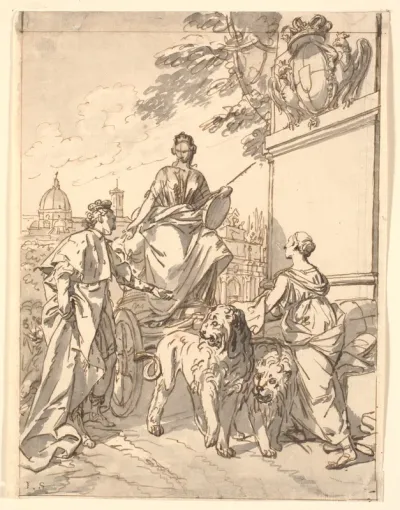 Allegorisk blad i anledning af hertug Franz III's indtog i Firenze 1739
