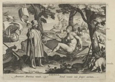 Allegory of America, from New Inventions of Modern Times (Nova Reperta), plate 1 of 19