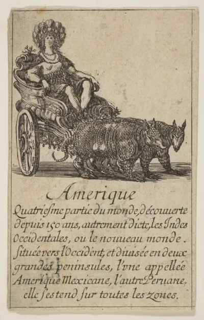 Allegory of America, from the playing cards "Jeu de la Géographie"