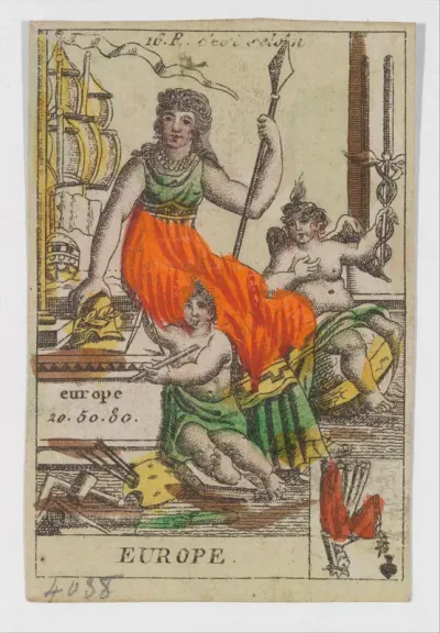 Allegory of Europe, from the playing cards (for quartets) "Costumes des Peuples Étrangers"