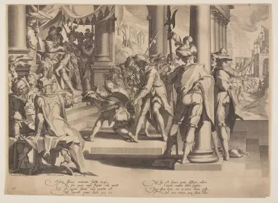 Allegory of Justice, Sanctity of Law, plate 12 from Thrones of Justice (Thronus Iustitiae)