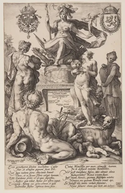 Allegory of Rome, title plate from The Roman Heroes