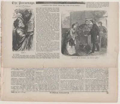 "Allow Me to Examine the Young Lady" (from "The Mistress of the Parsonage," in "Harper's Weekly")