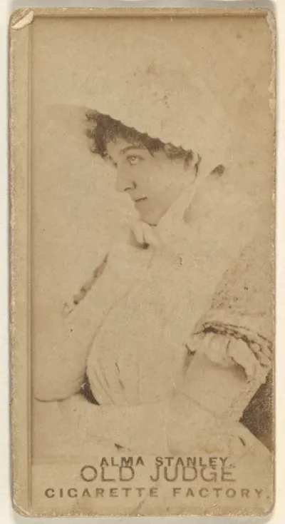 Alma Stanley, from the Actors and Actresses series (N171) for Old Judge Cigarettes
