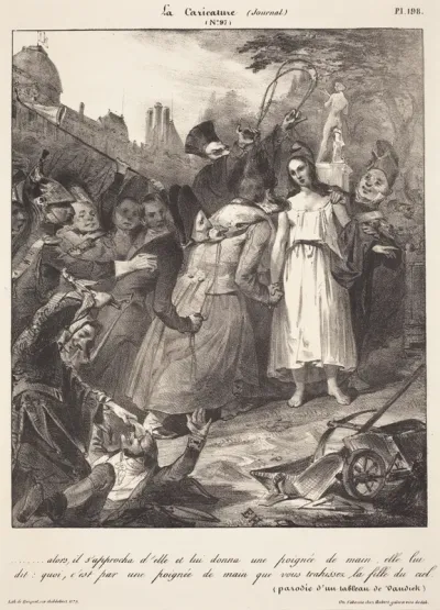 ...alors, il s'approcha d'elle: Parody of van Dyck's Betrayal of Christ