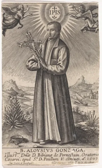 Aloysius Gonzaga in een landschap