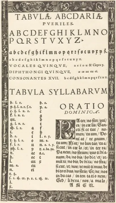 Alphabet for a Primer